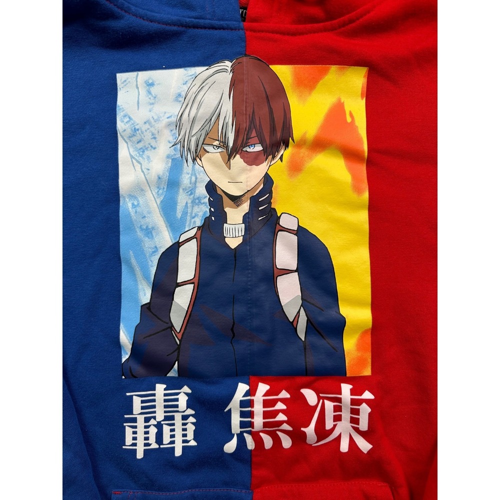 Hot Topic My Hero Academia Todoroki Hoodie Red Blue Half Cold Half Hot Medium‎